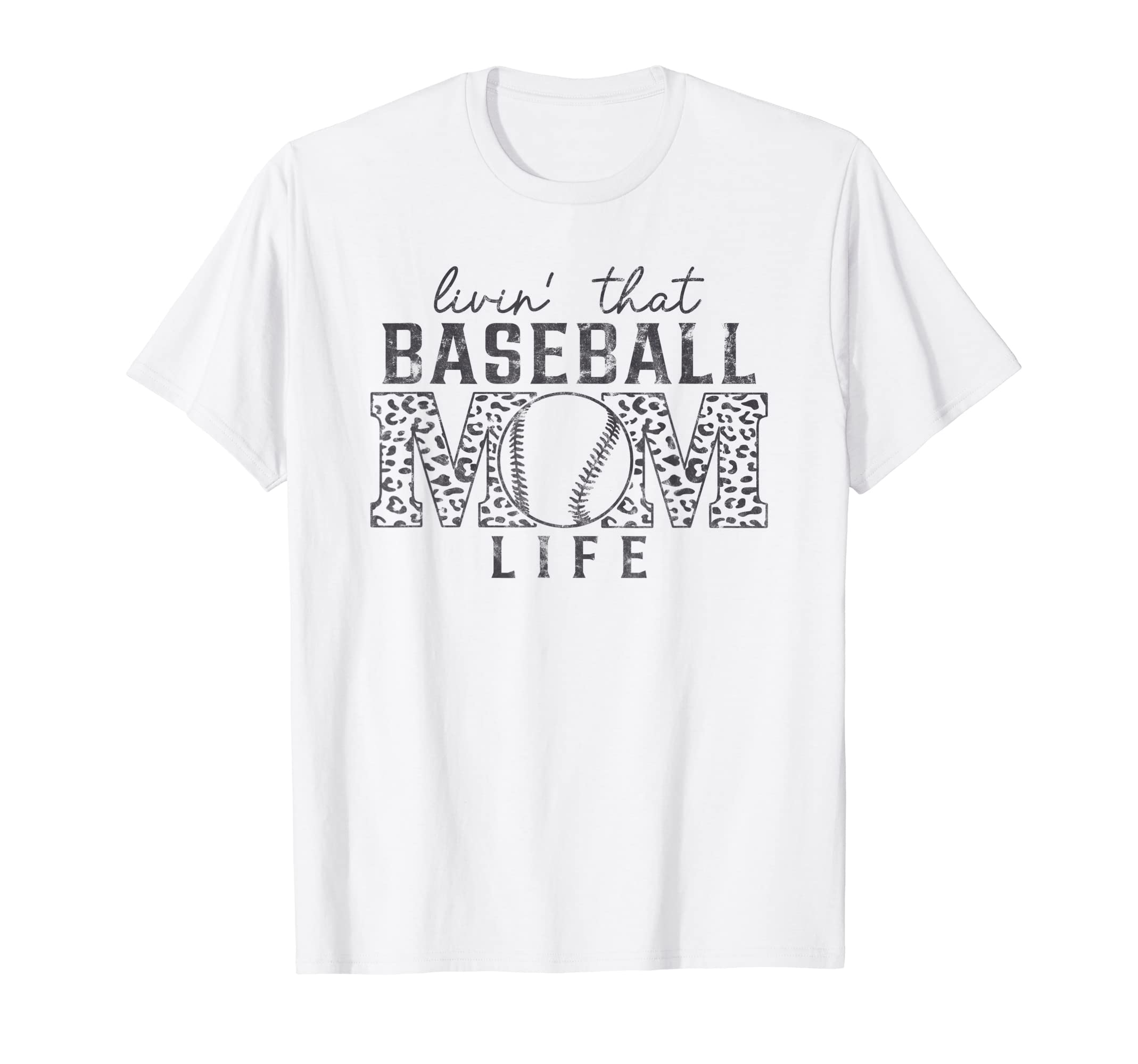 Living That Baseball Mom Life Leopard T-Shirt - Novelty Apparel Men Women - T-Shirt, Sweatshirt, Hoodie