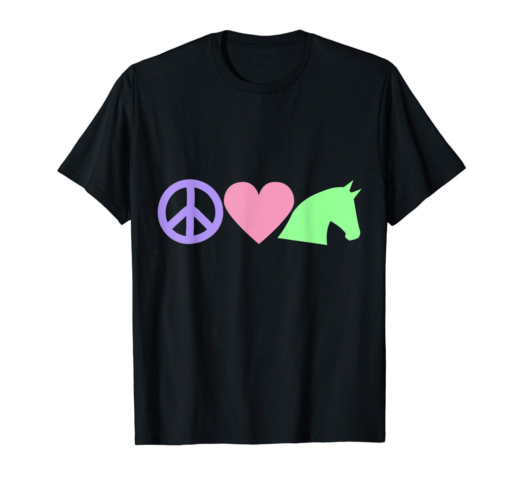 Peace Love Horses T-Shirt - Casual Everyday Wear Men Women - T-Shirt, Sweatshirt, Hoodie