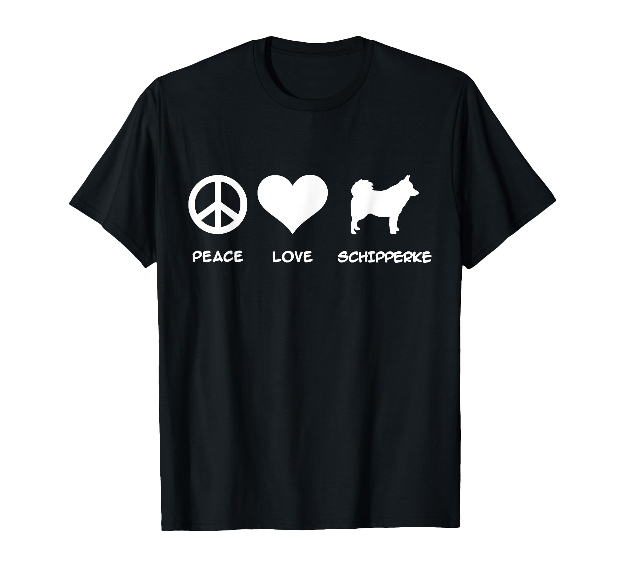 Peace Love Schipperke T-Shirt - Unique Graphic Men Women - T-Shirt, Sweatshirt, Hoodie