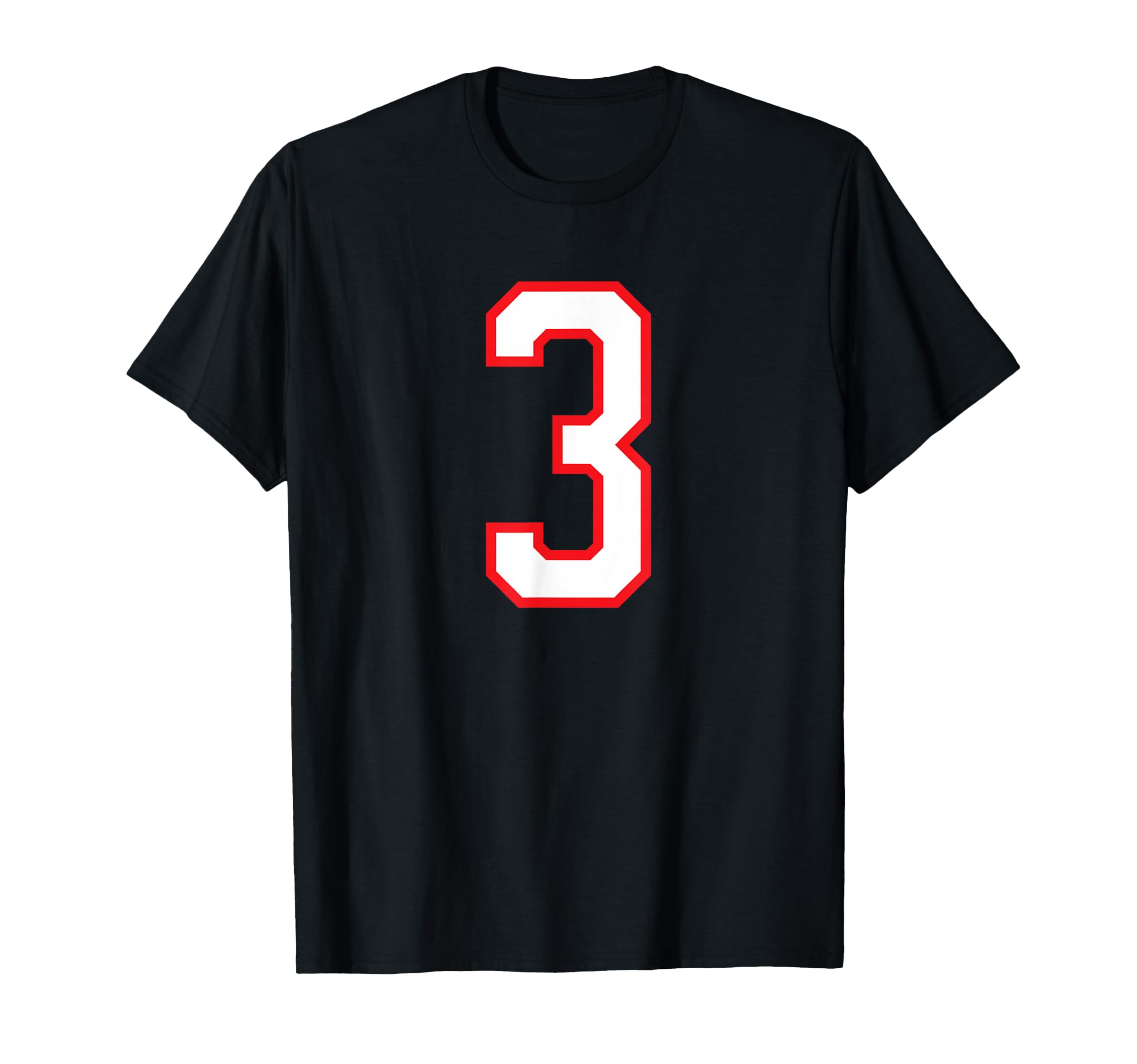 White Red Sports Team Number 3 T-Shirt - Novelty Apparel Men Women - T-Shirt, Sweatshirt, Hoodie