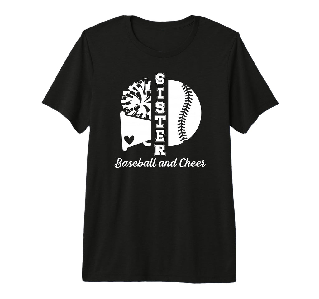 Baseball And Cheer Sister Cheerleading T-Shirt - Trendy Graphic Unisex - T-Shirt, Sweatshirt, Hoodie