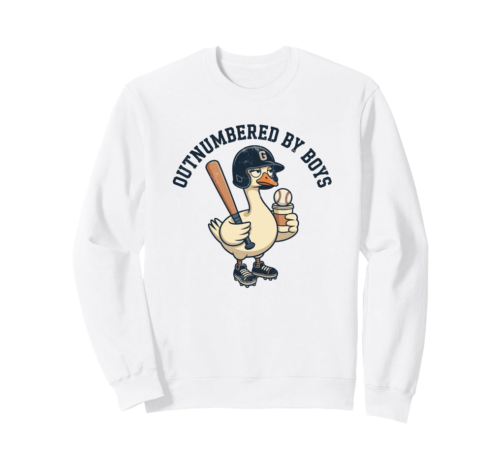 Outnumbered Mom Baseball Mom Sweatshirt - Aesthetic Graphic for Adults - T-Shirt, Sweatshirt, Hoodie