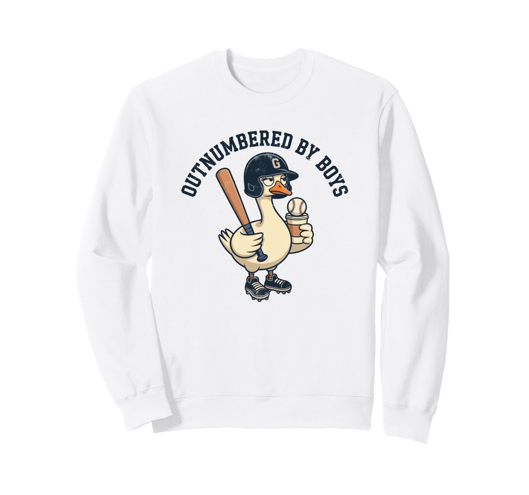 Outnumbered Mom Baseball Mom Sweatshirt - Aesthetic Graphic for Adults - T-Shirt, Sweatshirt, Hoodie