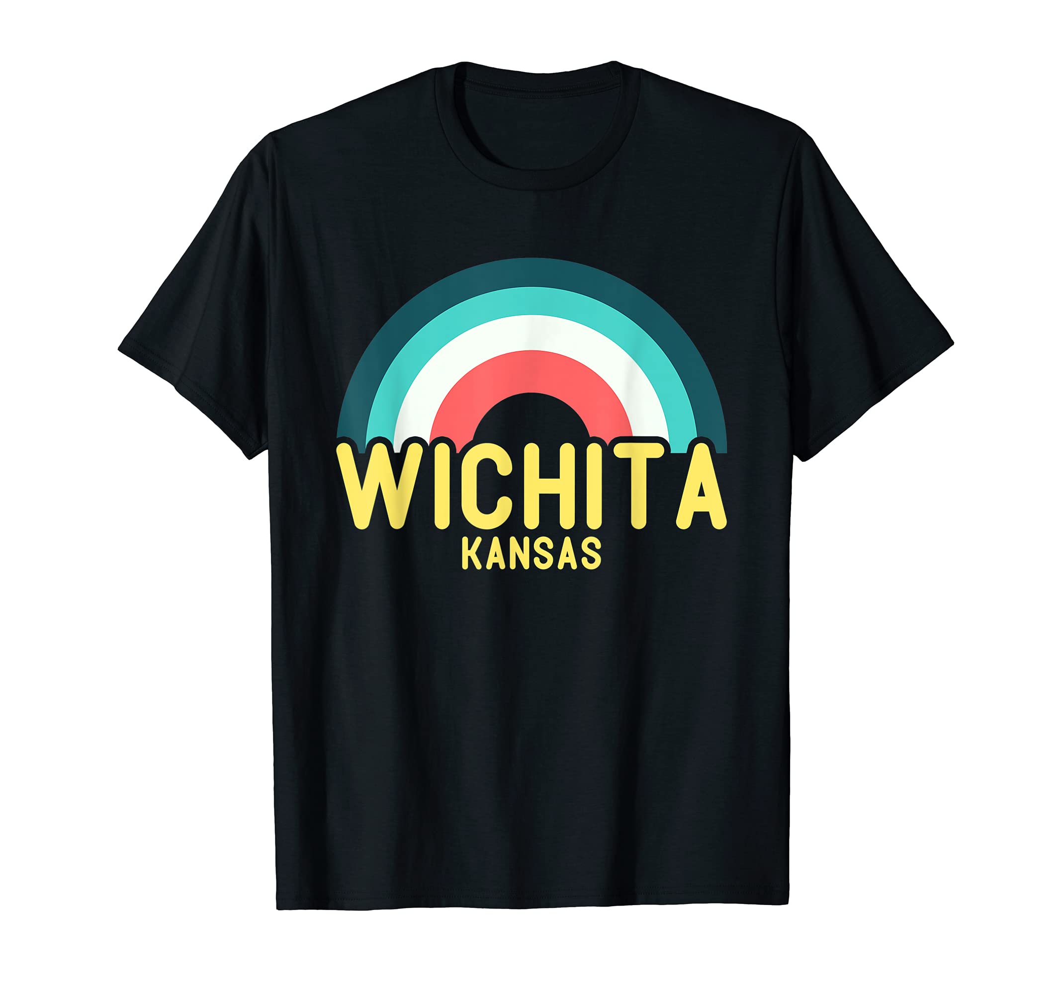 Wichita Kansas Rainbow T-Shirt - Trendy Graphic for Adults - T-Shirt, Sweatshirt, Hoodie