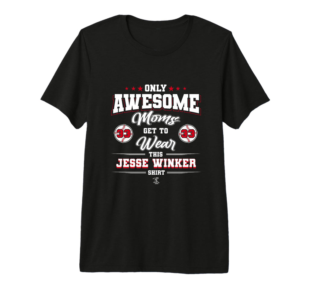 Jesse Winker Awesome Moms Tri Blend T-Shirt - Graphic Print Unisex - T-Shirt, Sweatshirt, Hoodie