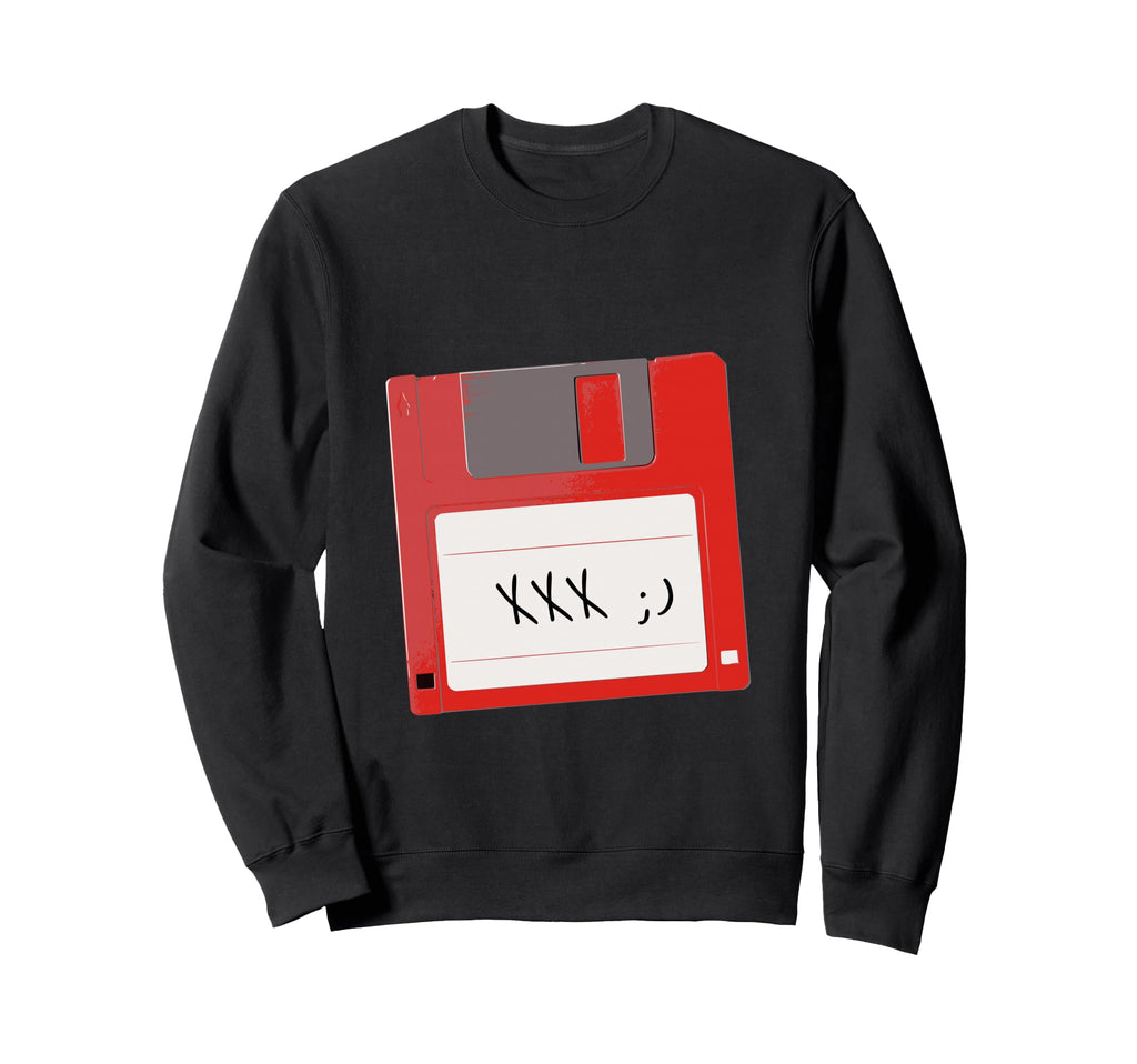 Floppy Disk Wink Funny Old School Sweatshirt - Minimalist Print Men Women - T-Shirt, Sweatshirt, Hoodie