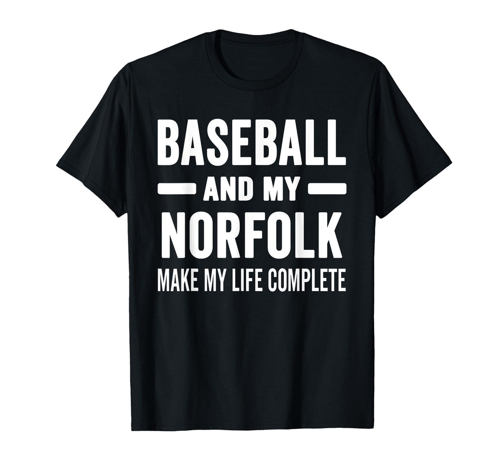 Baseball And My Norfolk Mama Dog T-Shirt - Minimalist Print for Adults - T-Shirt, Sweatshirt, Hoodie