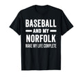 Baseball And My Norfolk Mama Dog T-Shirt - Minimalist Print for Adults - T-Shirt, Sweatshirt, Hoodie