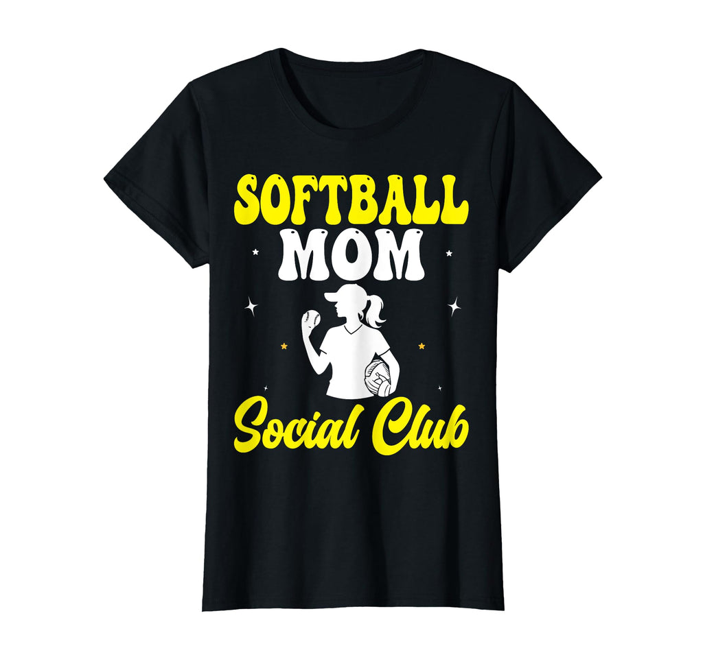 Softball Mom Social Club Baseball Player T-Shirt - Graphic Print Unisex - T-Shirt, Sweatshirt, Hoodie