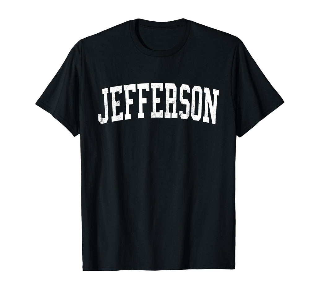 Jefferson La Distressed White Varsity T-Shirt - Graphic Print Unisex - T-Shirt, Sweatshirt, Hoodie