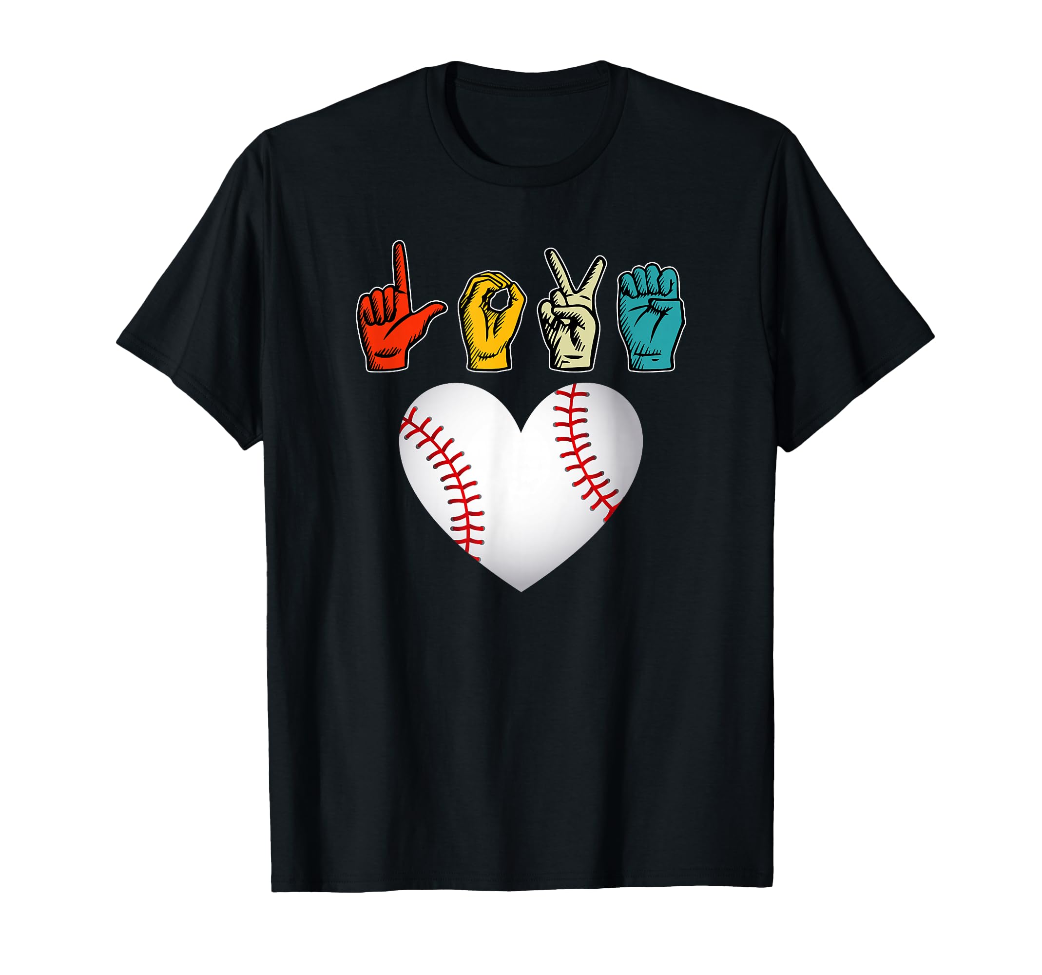 Baseball Love Sign Language T-Shirt - Aesthetic Graphic Men Women - T-Shirt, Sweatshirt, Hoodie