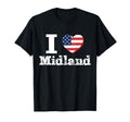 I Heart Love Midland Patriotic T-Shirt - Fun Novelty Design for Adults - T-Shirt, Sweatshirt, Hoodie