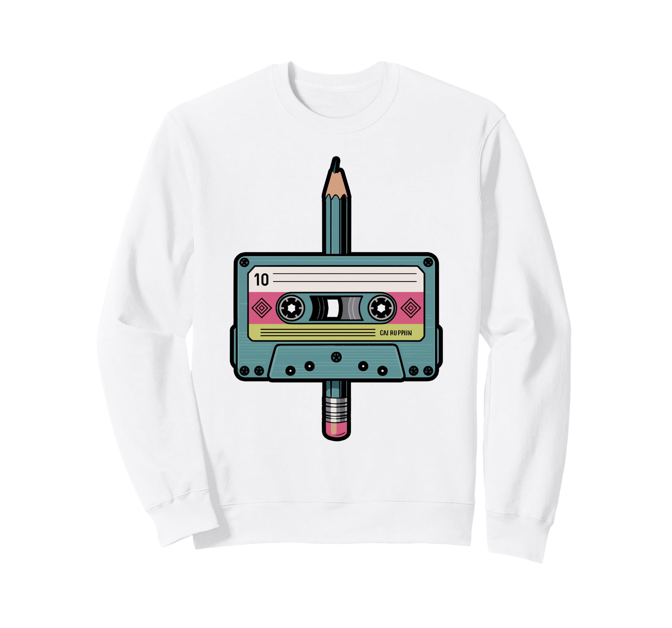 Cassette Pencil Rewind Heart Tape Sweatshirt - Graphic Print Men Women - T-Shirt, Sweatshirt, Hoodie
