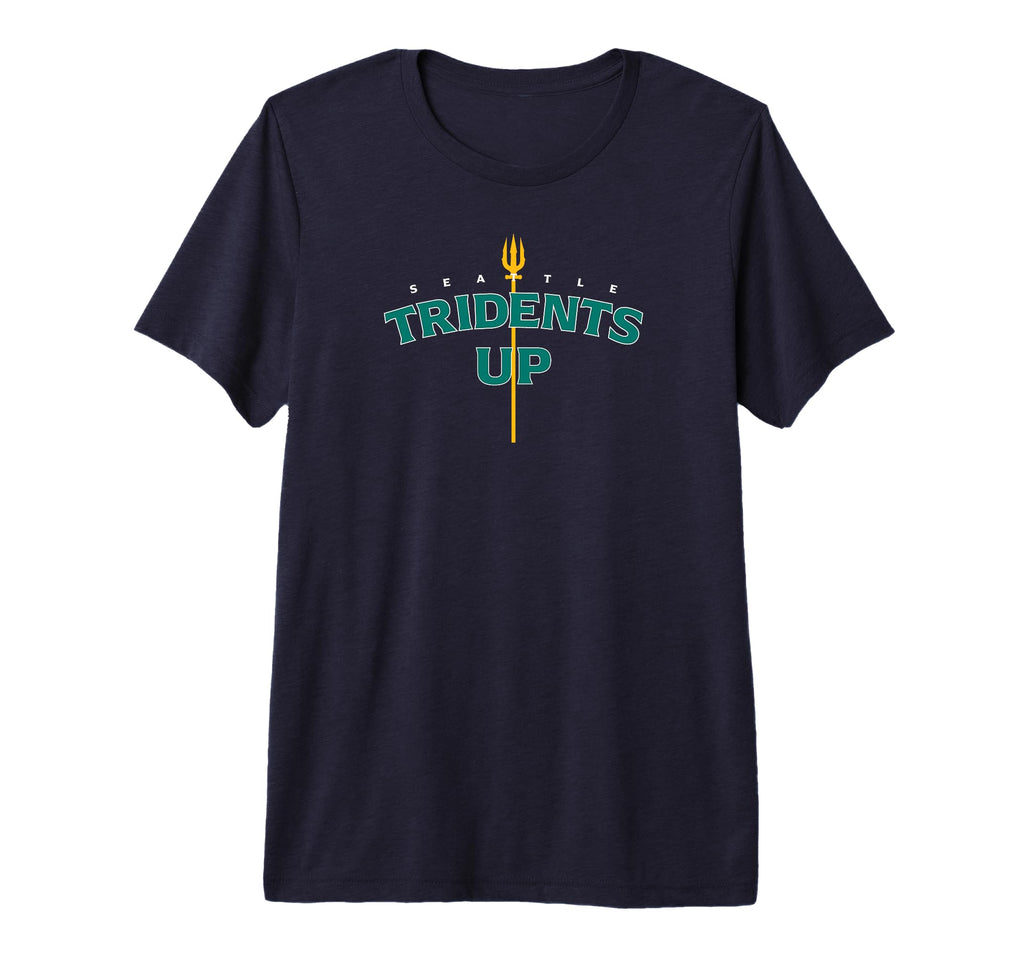Tridents Up Seattle Baseball Tri Blend T-Shirt - Streetwear Style Unisex - T-Shirt, Sweatshirt, Hoodie