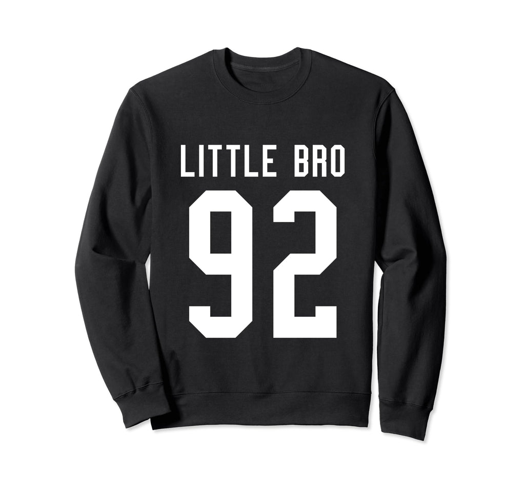 Number 92 Little Bro Biggest Fan Sweatshirt - Minimalist Print for Adults - T-Shirt, Sweatshirt, Hoodie