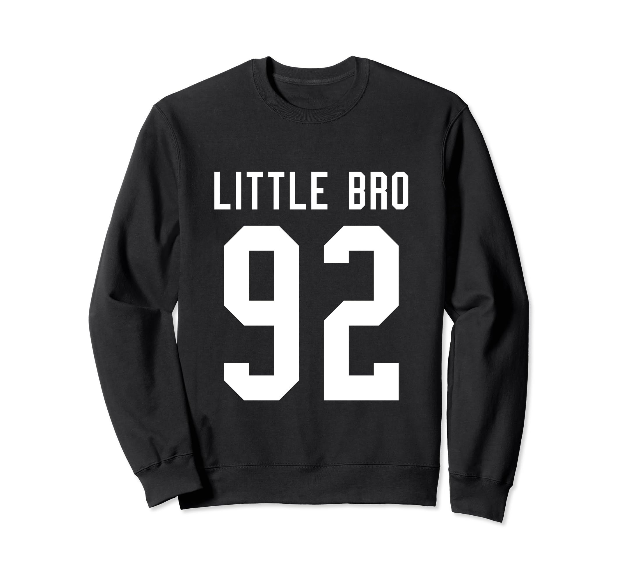 Number 92 Little Bro Biggest Fan Sweatshirt - Minimalist Print for Adults - T-Shirt, Sweatshirt, Hoodie