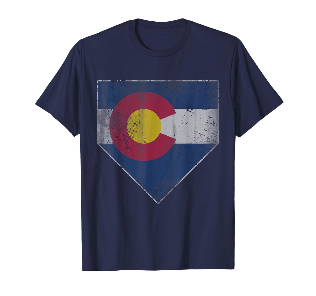 Colorado Flag Baseball Home Plate Gift T-Shirt - Minimalist Print Men Women - T-Shirt, Sweatshirt, Hoodie