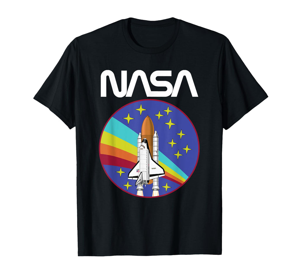 Nasa Space Shuttle Rainbow T-Shirt - Casual Everyday Wear for Adults - T-Shirt, Sweatshirt, Hoodie