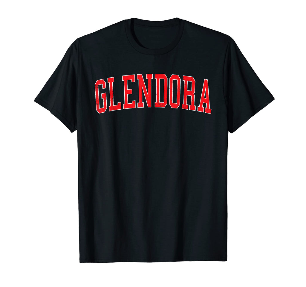 Glendora Ca Varsity Red Text T-Shirt - Minimalist Print Unisex - T-Shirt, Sweatshirt, Hoodie