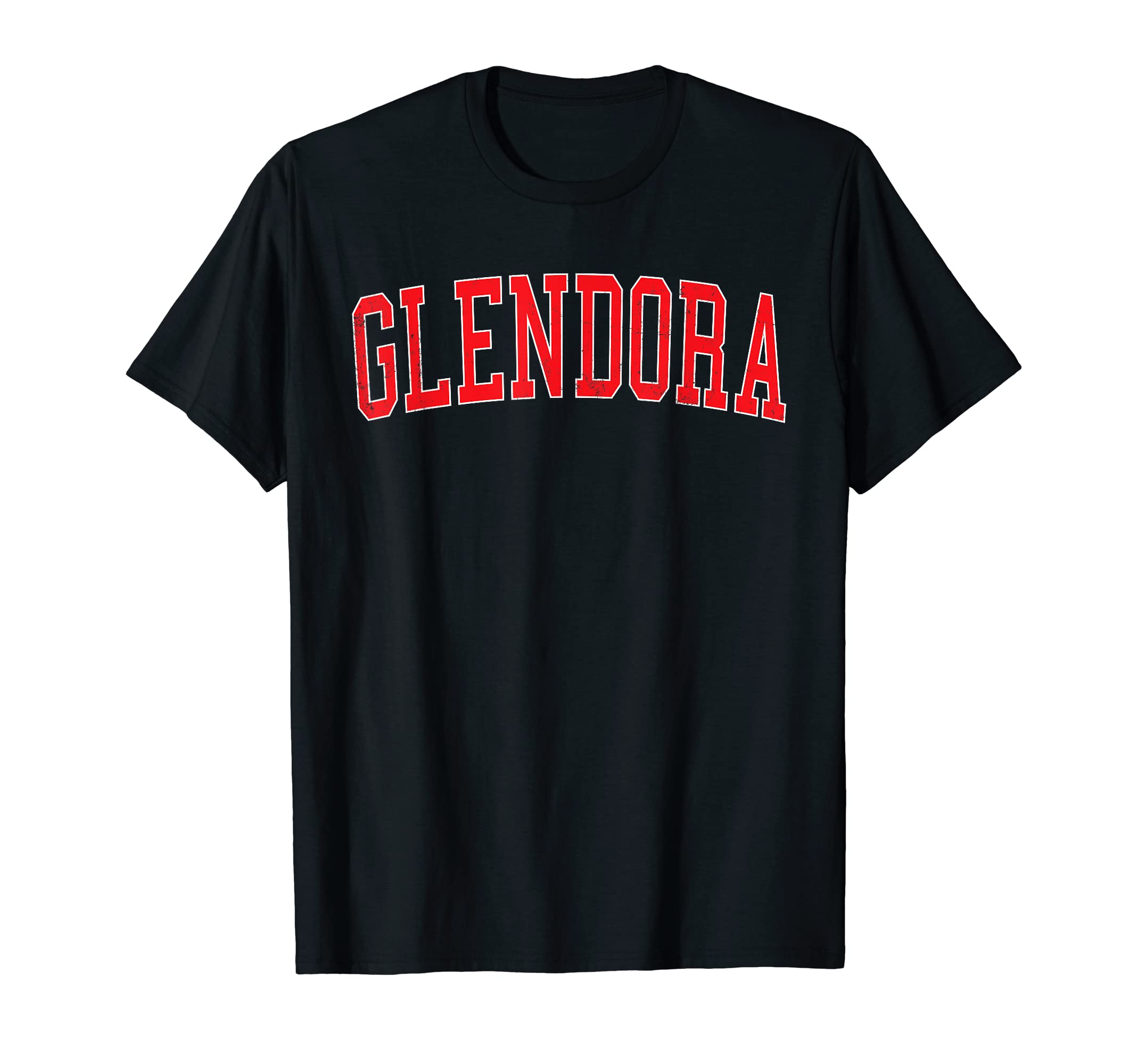Glendora Ca Varsity Red Text T-Shirt - Minimalist Print Unisex - T-Shirt, Sweatshirt, Hoodie