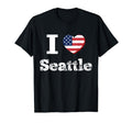 I Heart Love Seattle Patriotic T-Shirt - Fun Novelty Design Unisex - T-Shirt, Sweatshirt, Hoodie