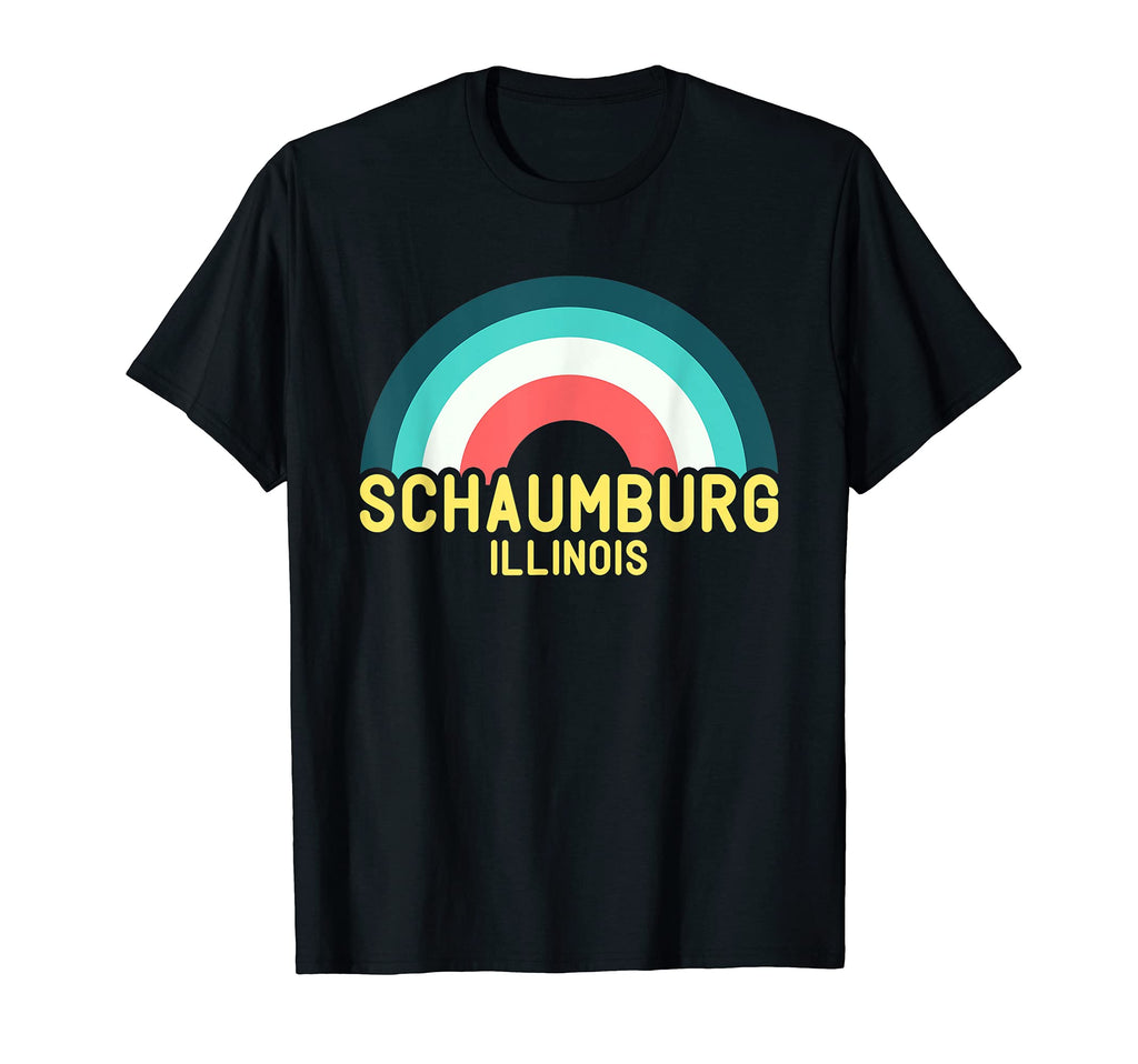 Schaumburg Illinois Rainbow T-Shirt - Minimalist Print for Adults - T-Shirt, Sweatshirt, Hoodie