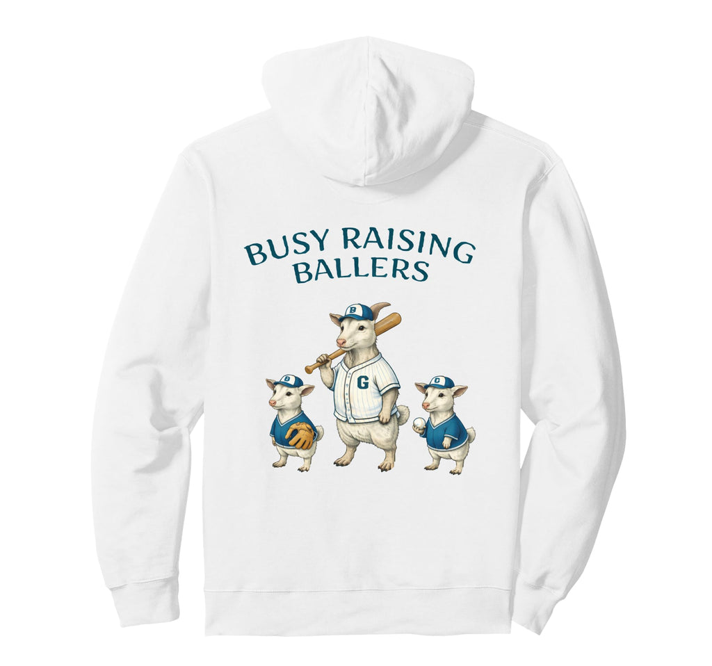 Busy Raising Baller Baseball Hoodie - Aesthetic Graphic for Adults - T-Shirt, Sweatshirt, Hoodie