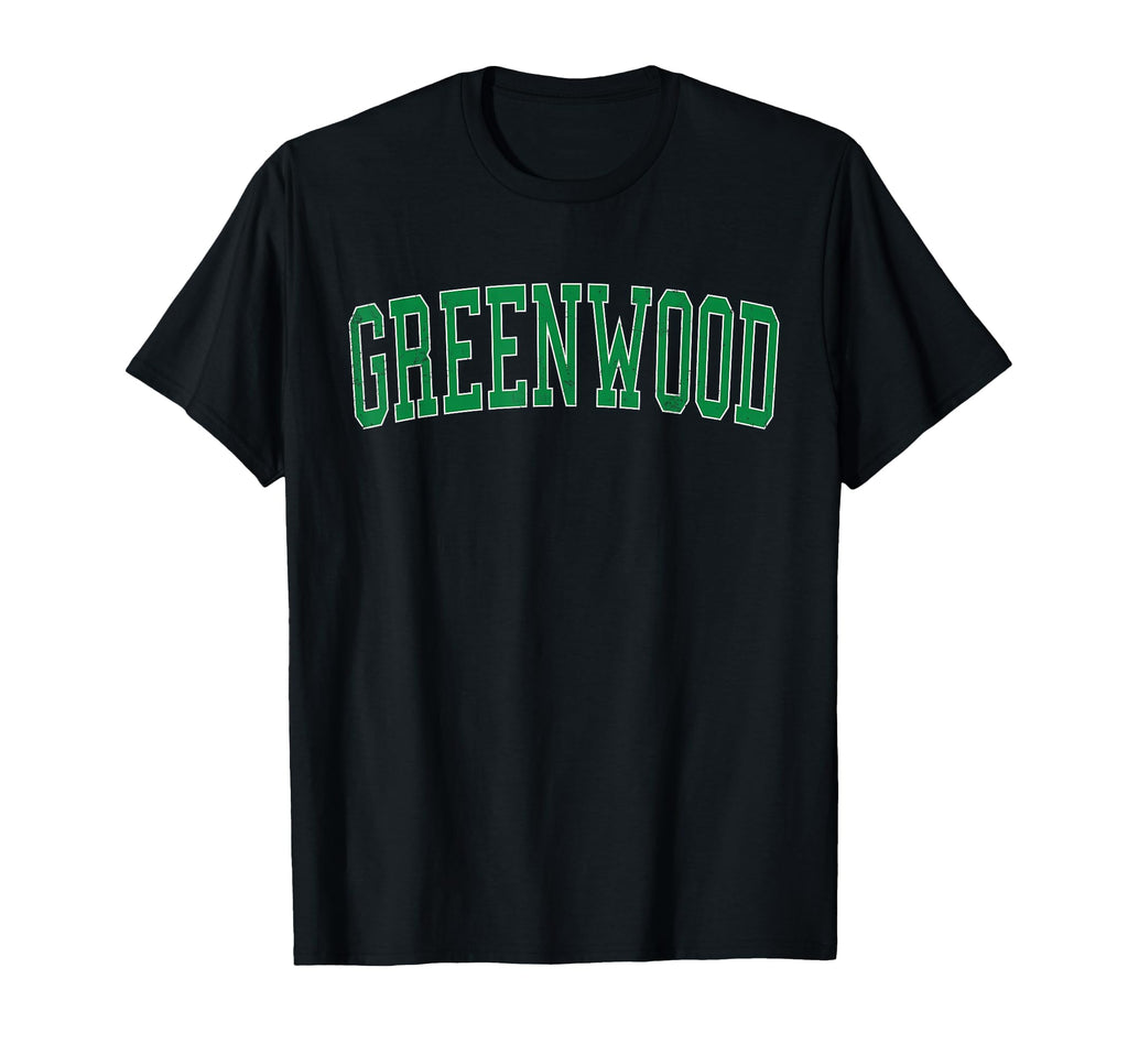 Greenwood Distressed Green Varsity T-Shirt - Custom Art Print Unisex - T-Shirt, Sweatshirt, Hoodie