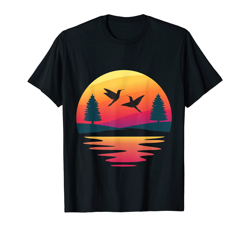 Hummingbird Sunset Hummingbirds T-Shirt - Minimalist Print Unisex - T-Shirt, Sweatshirt, Hoodie