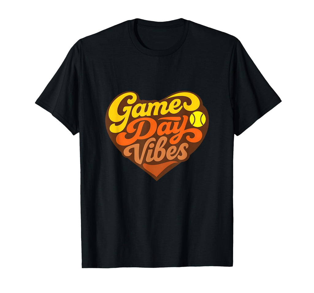 Softball Game Day Vibes Heart T-Shirt - Aesthetic Graphic for Adults - T-Shirt, Sweatshirt, Hoodie