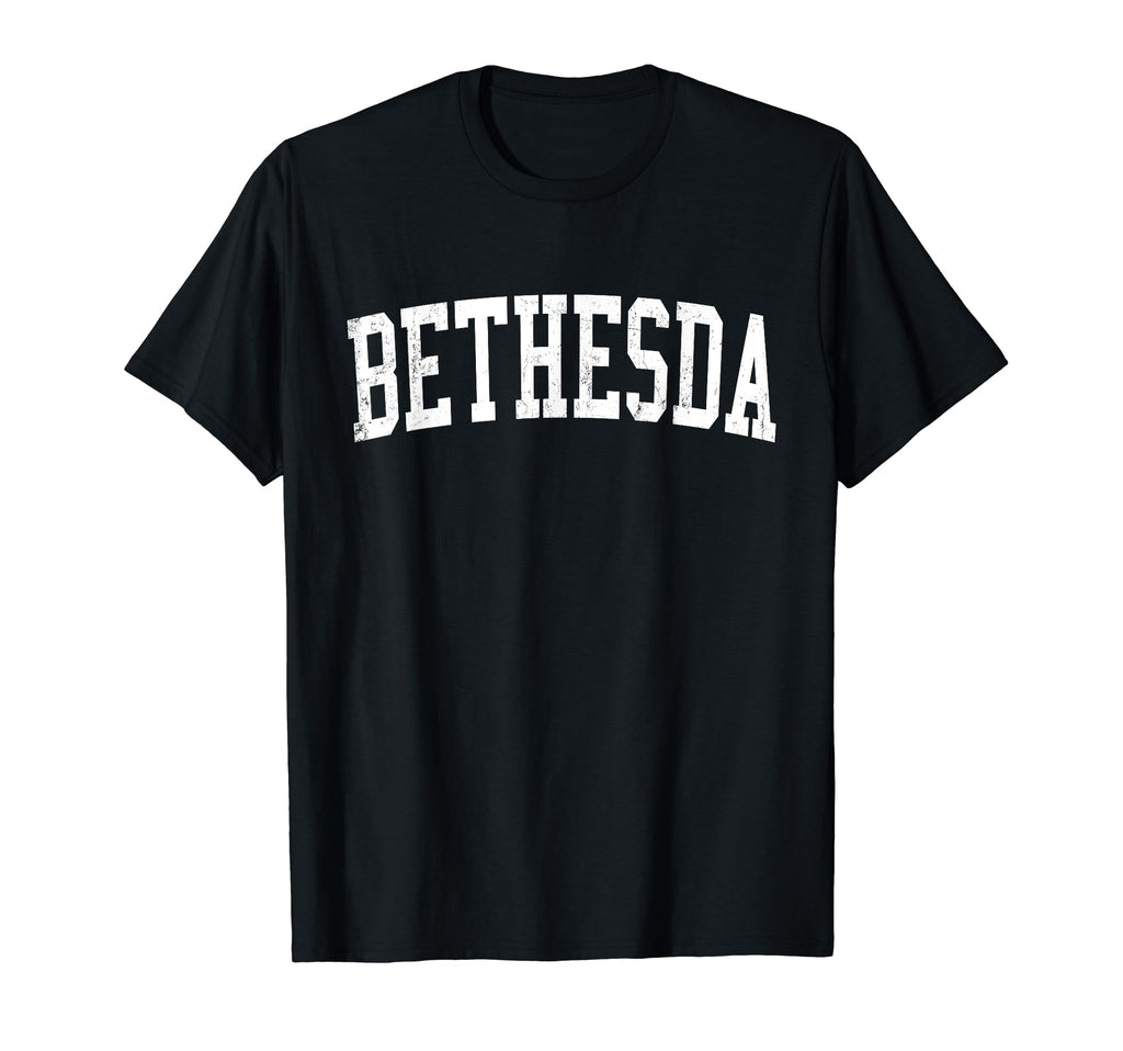 Bethesda Md Distressed White Varsity T-Shirt - Streetwear Style Unisex - T-Shirt, Sweatshirt, Hoodie