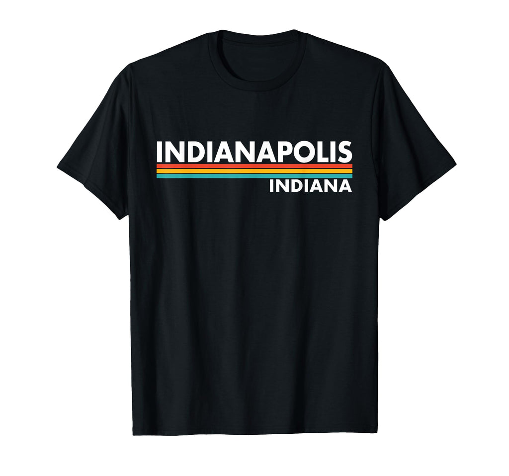 Indianapolis Indiana Stripes T-Shirt - Novelty Apparel Unisex - T-Shirt, Sweatshirt, Hoodie