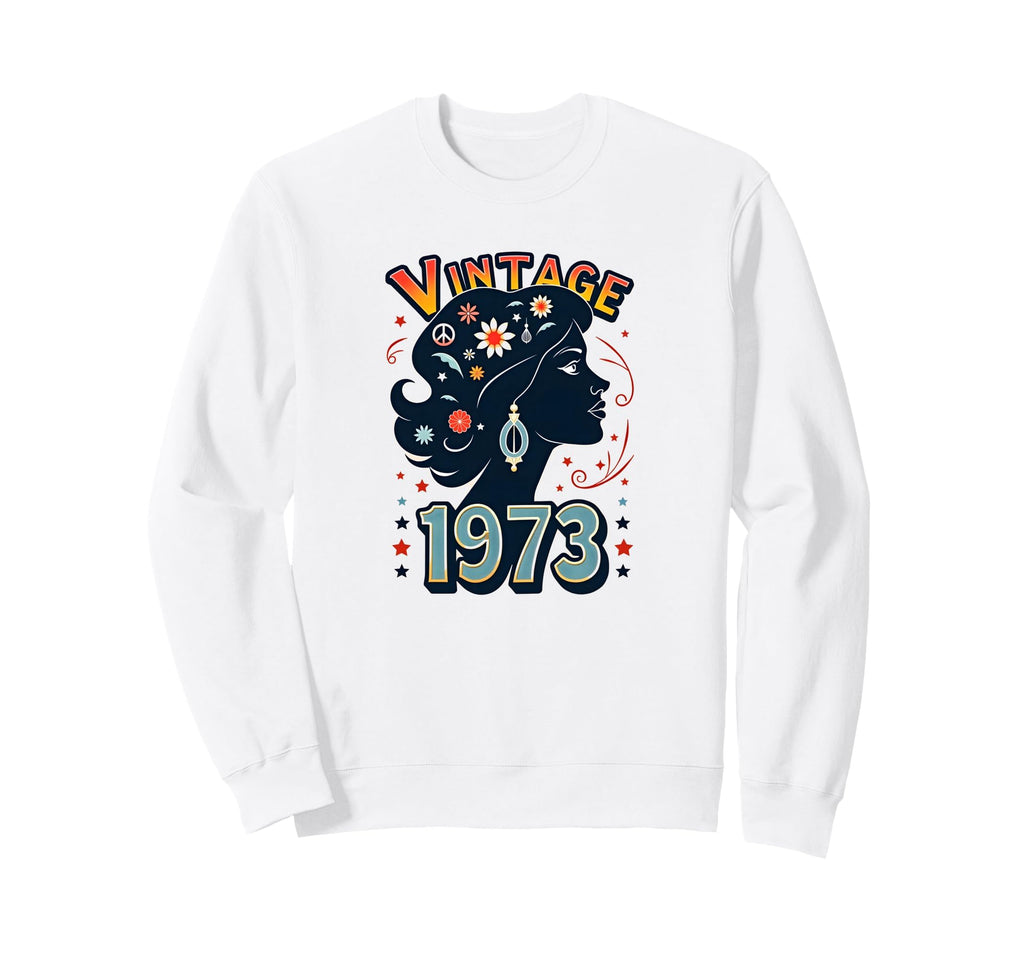 1973 Flower Power Peace Hippie Sweatshirt - Custom Art Print Unisex - T-Shirt, Sweatshirt, Hoodie