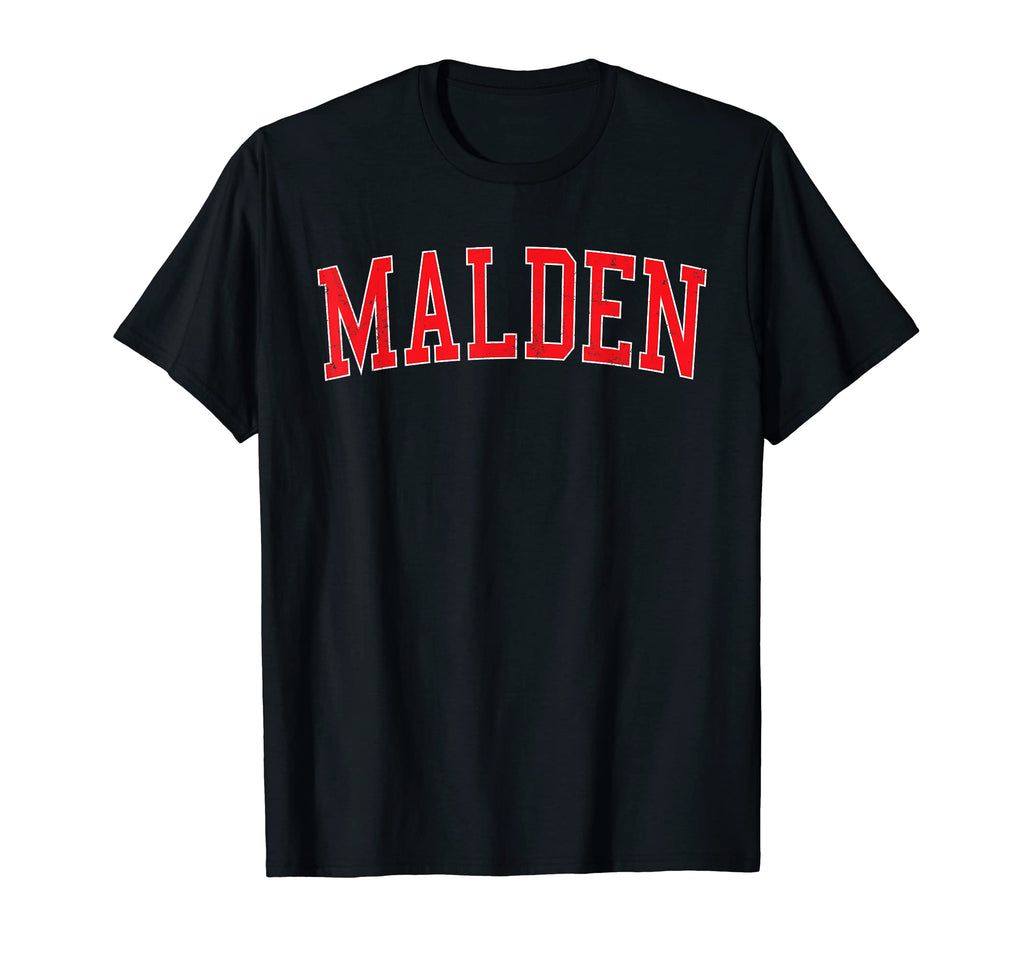 Malden Ma Varsity Red Text T-Shirt - Aesthetic Graphic Men Women - T-Shirt, Sweatshirt, Hoodie