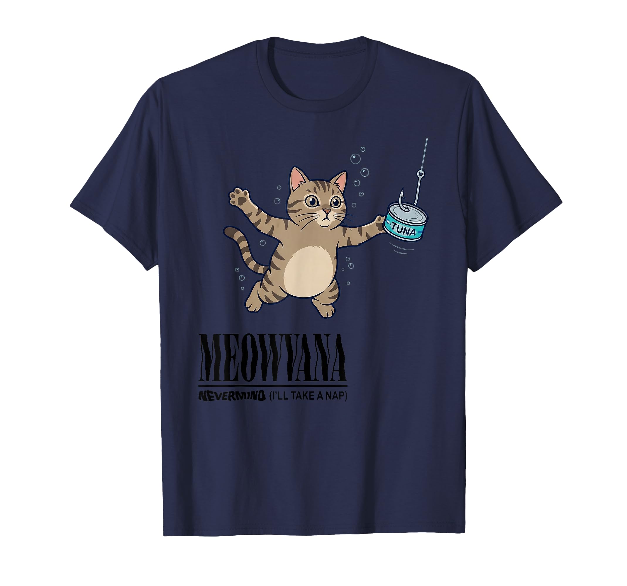 Funny Swimming Cat Tuna 90S Grunge Rock T-Shirt - Trendy Graphic Unisex - T-Shirt, Sweatshirt, Hoodie