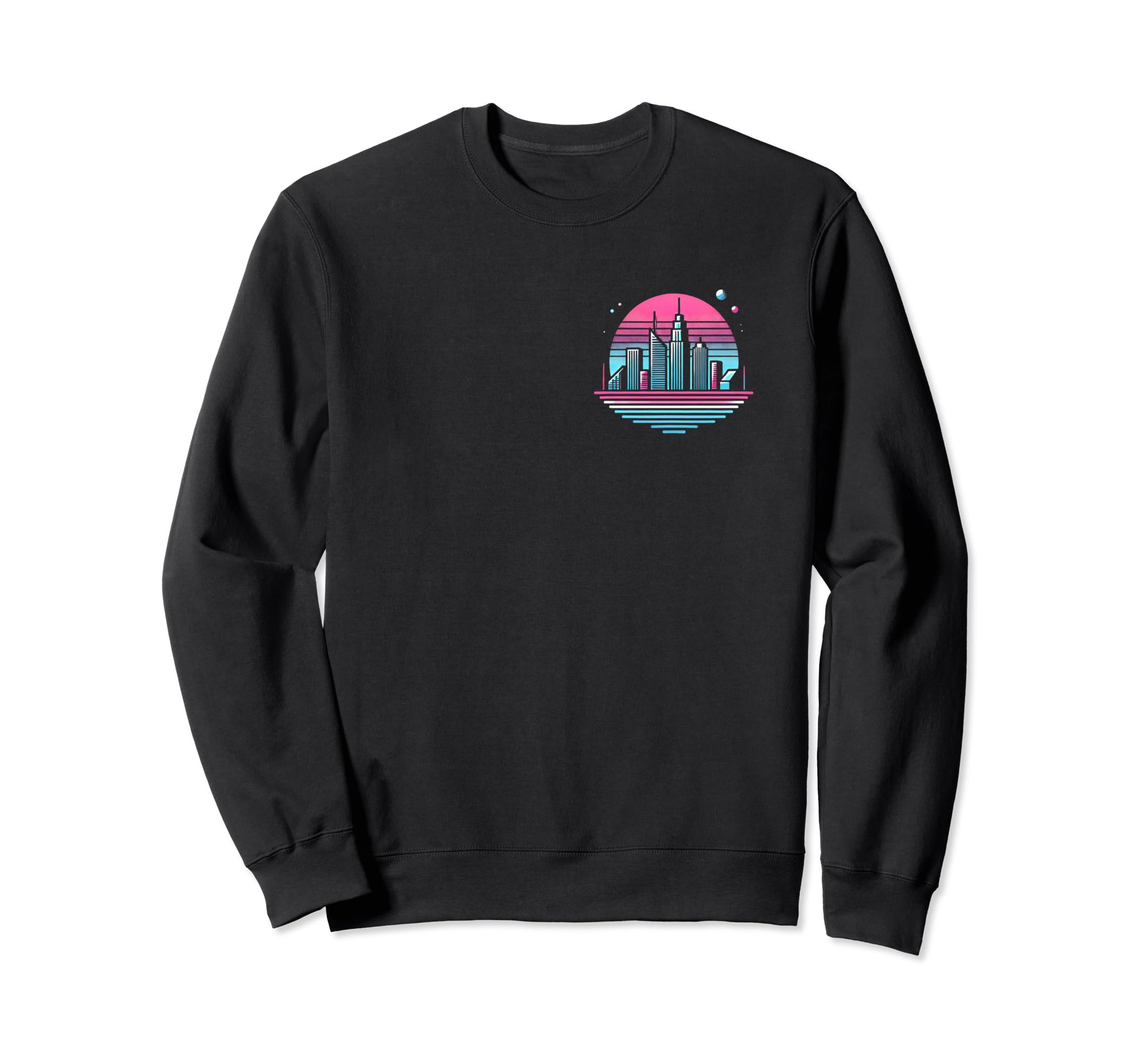 80S Skyline Vibrant Neon Cityscape Sweatshirt - Streetwear Style Unisex - T-Shirt, Sweatshirt, Hoodie