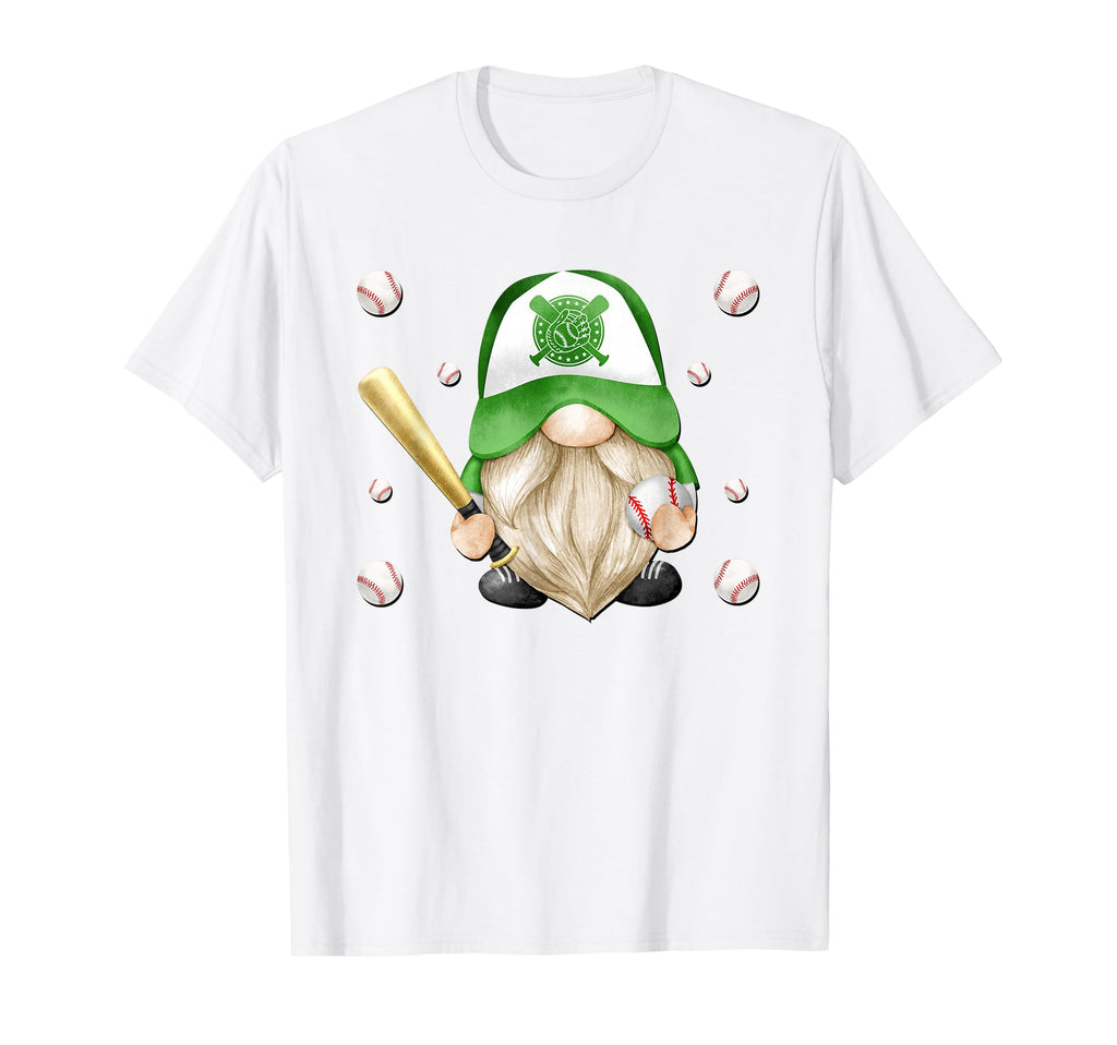 Green Baseball Sports Gnome And T-Shirt - Custom Art Print for Adults - T-Shirt, Sweatshirt, Hoodie