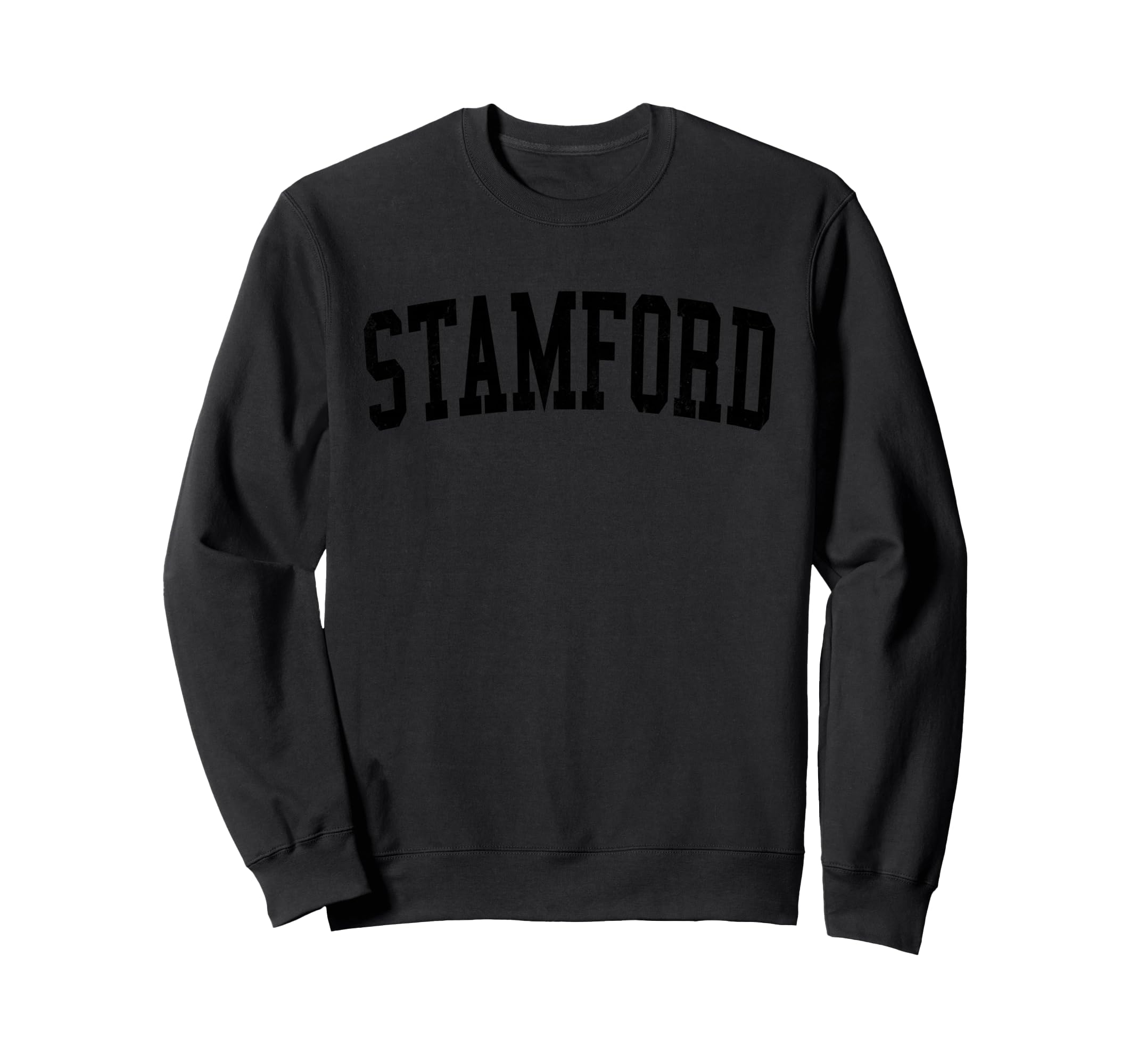 Stamford Ct Distressed Black Varsity Sweatshirt - Unique Graphic Men Women - T-Shirt, Sweatshirt, Hoodie
