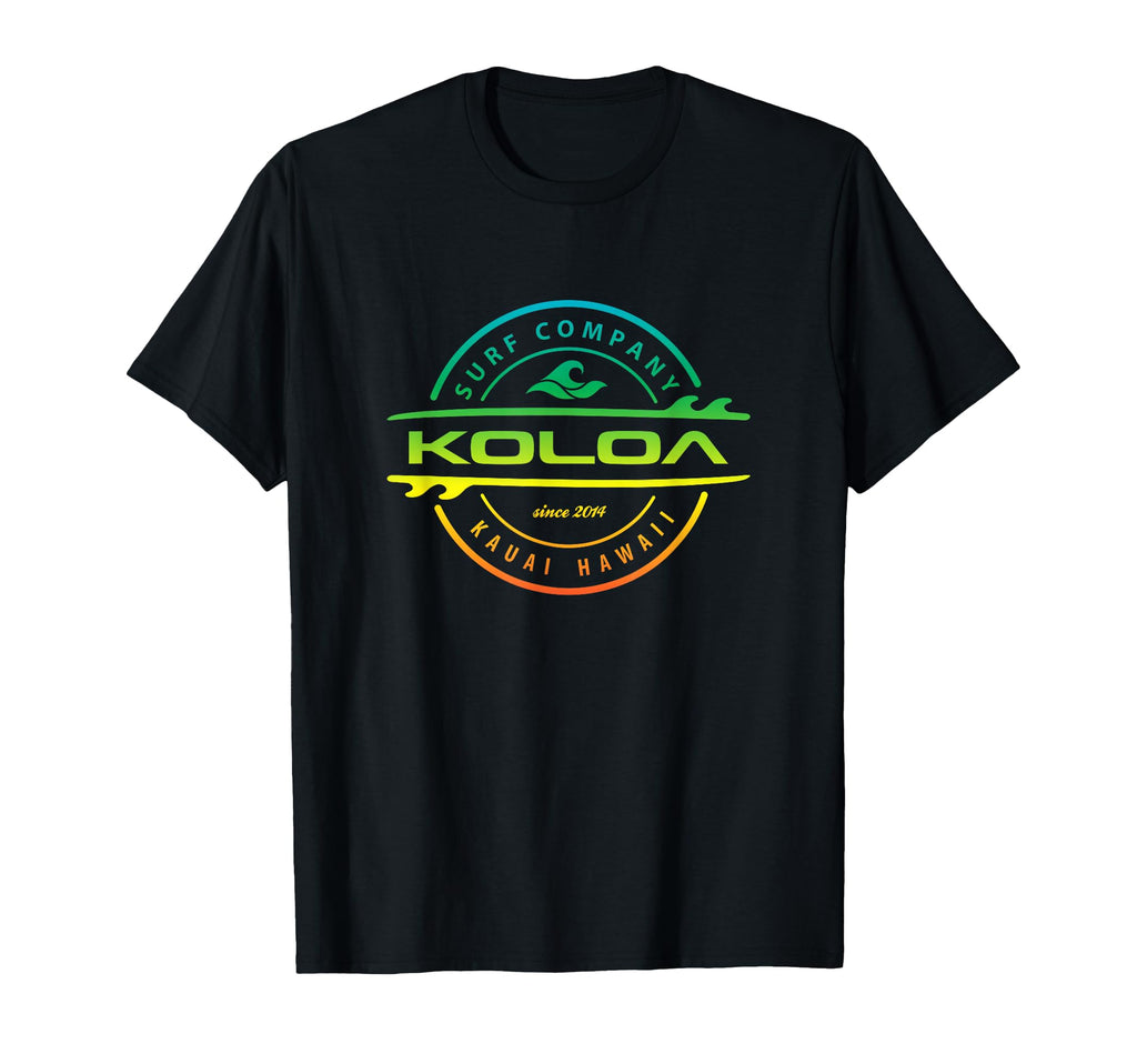 Koloa Surf Multicolor Lightweight T-Shirt - Fun Novelty Design for Adults - T-Shirt, Sweatshirt, Hoodie