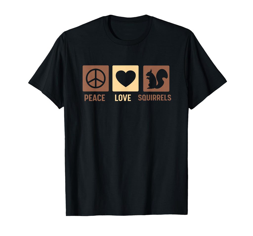 Gift Squirrel Lovers Peace Love Squirrels T-Shirt - Minimalist Print Unisex - T-Shirt, Sweatshirt, Hoodie