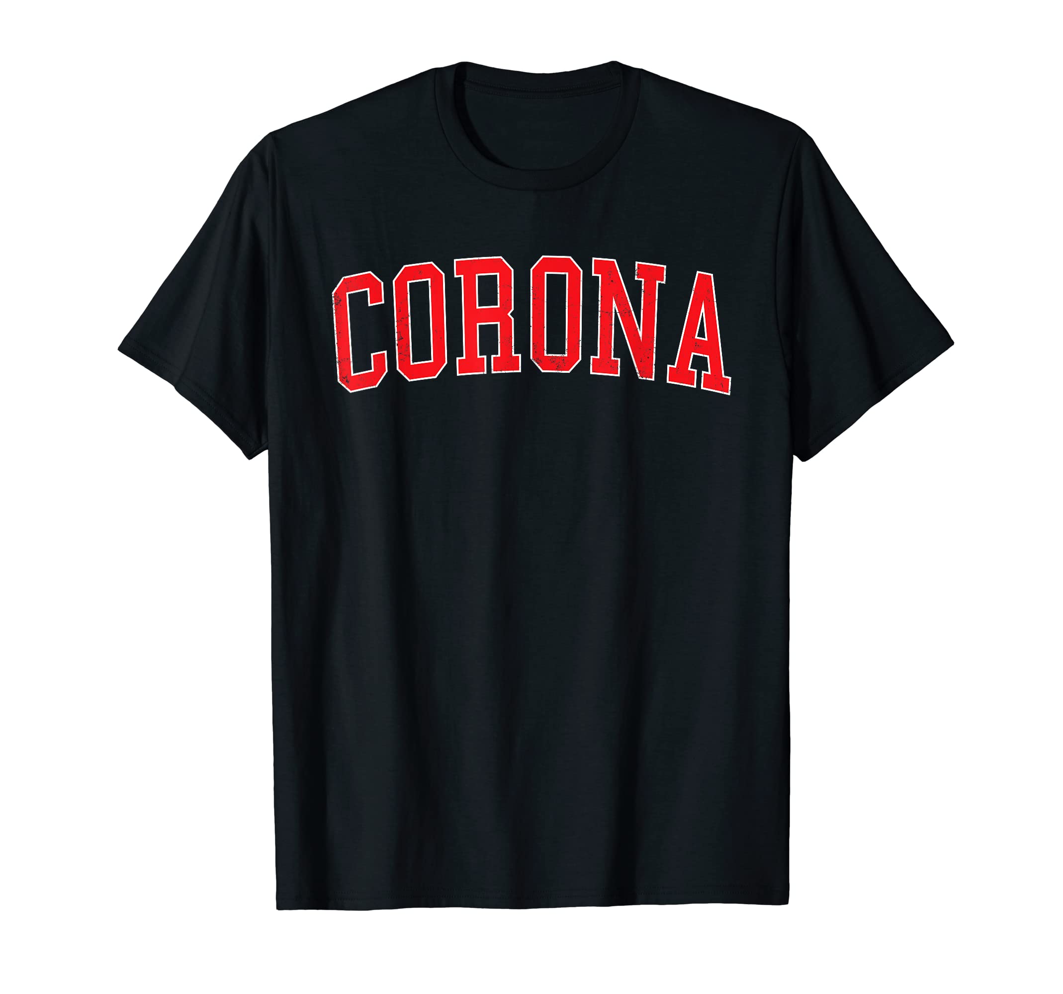 Corona Ca Varsity Red Text T-Shirt - Aesthetic Graphic Men Women - T-Shirt, Sweatshirt, Hoodie