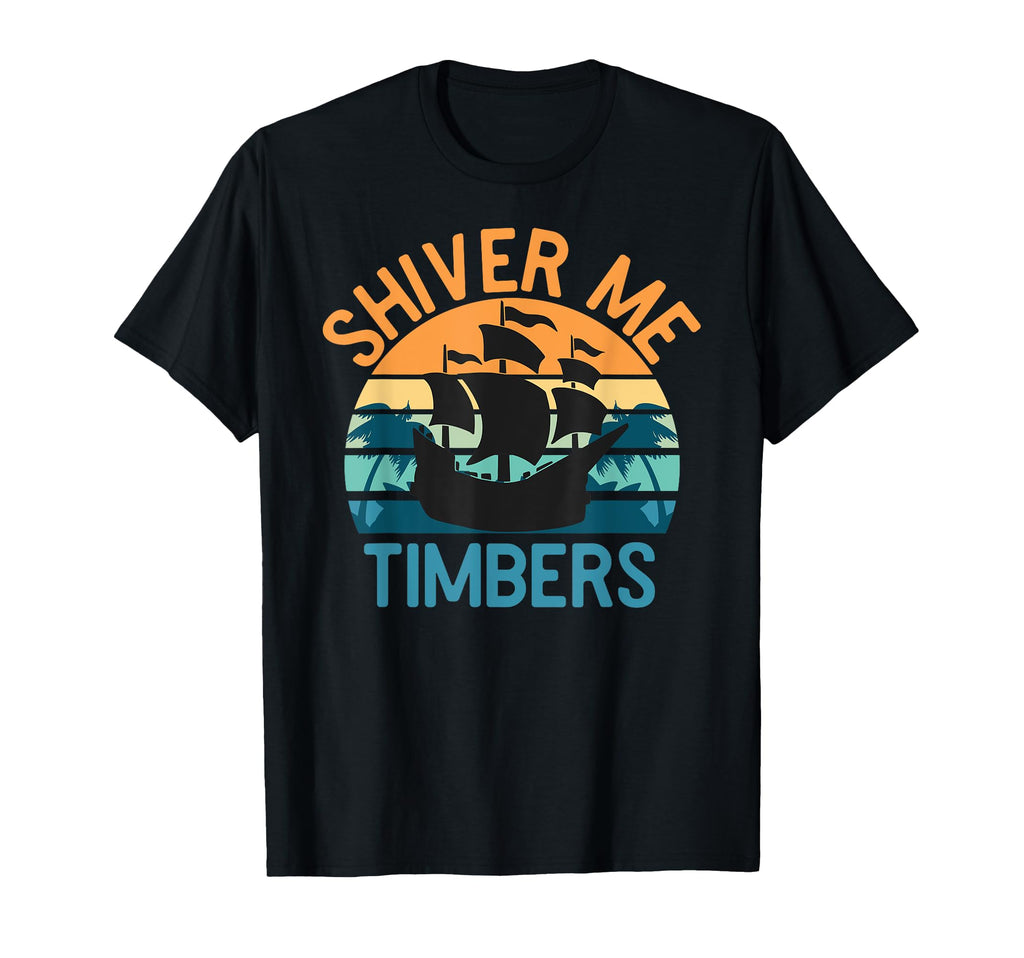 Shiver Me Timbers Pirate Ship Sunset T-Shirt - Aesthetic Graphic for Adults - T-Shirt, Sweatshirt, Hoodie