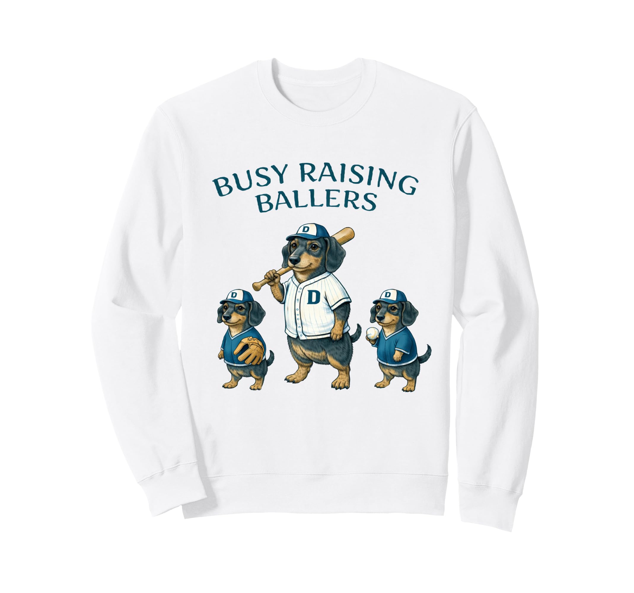 Busy Raising Baller Baseball Sweatshirt - Novelty Apparel for Adults - T-Shirt, Sweatshirt, Hoodie