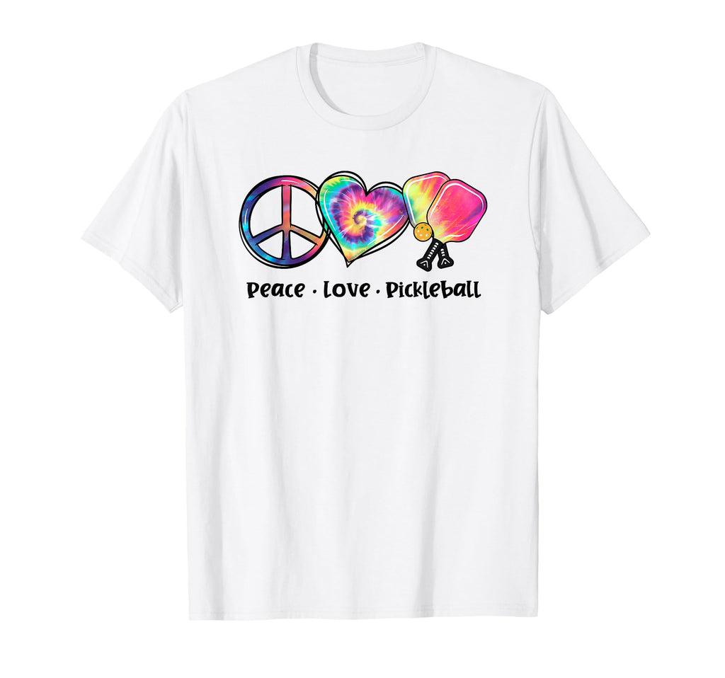 Tie Dye Peace Love Pickleball Lovers T-Shirt - Aesthetic Graphic Men Women - T-Shirt, Sweatshirt, Hoodie