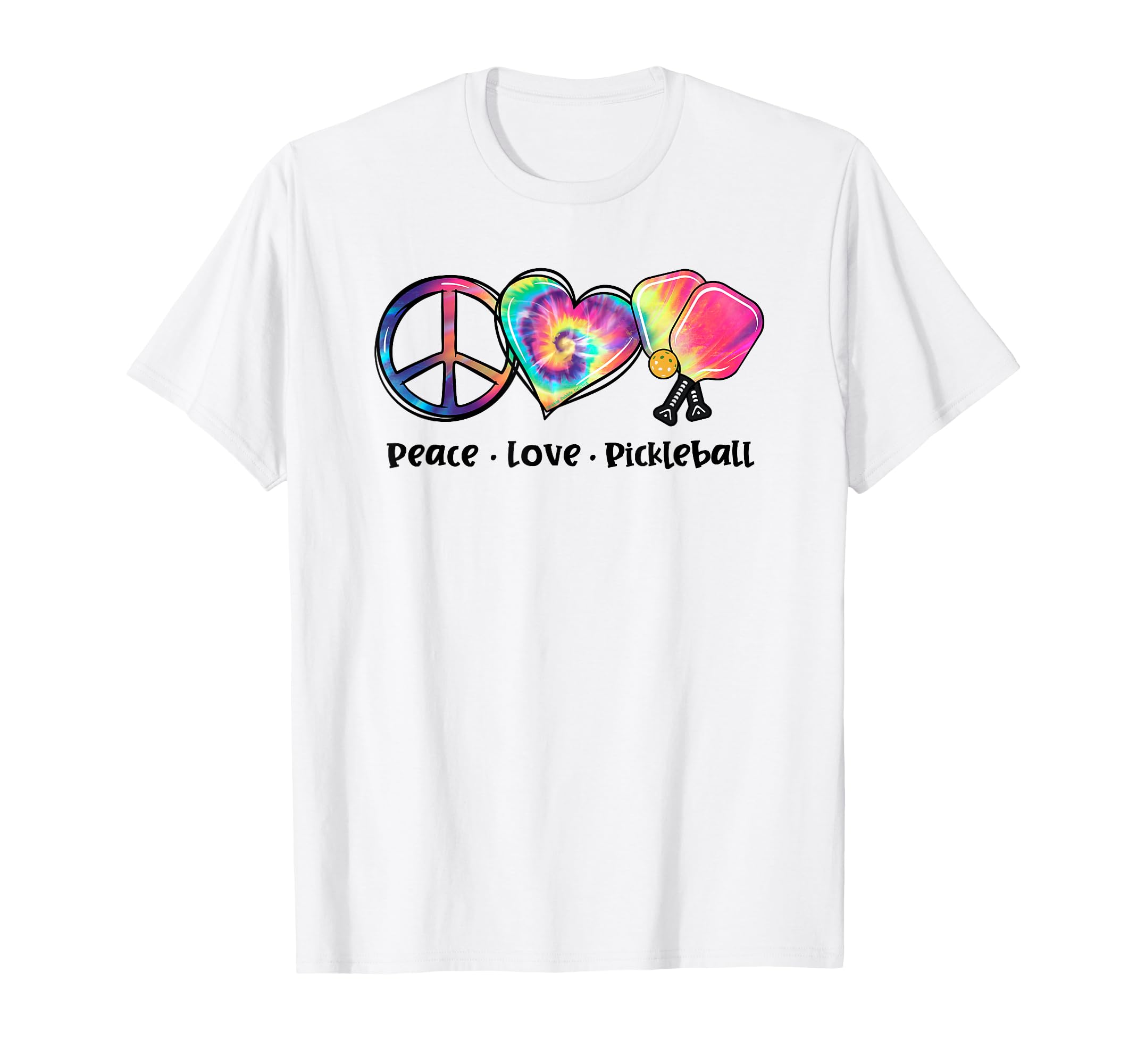 Tie Dye Peace Love Pickleball Lovers T-Shirt - Aesthetic Graphic Men Women - T-Shirt, Sweatshirt, Hoodie