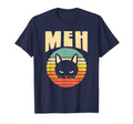 Meh Funny Annoyed Cat Sunset Eighties T-Shirt - Custom Art Print Unisex - T-Shirt, Sweatshirt, Hoodie