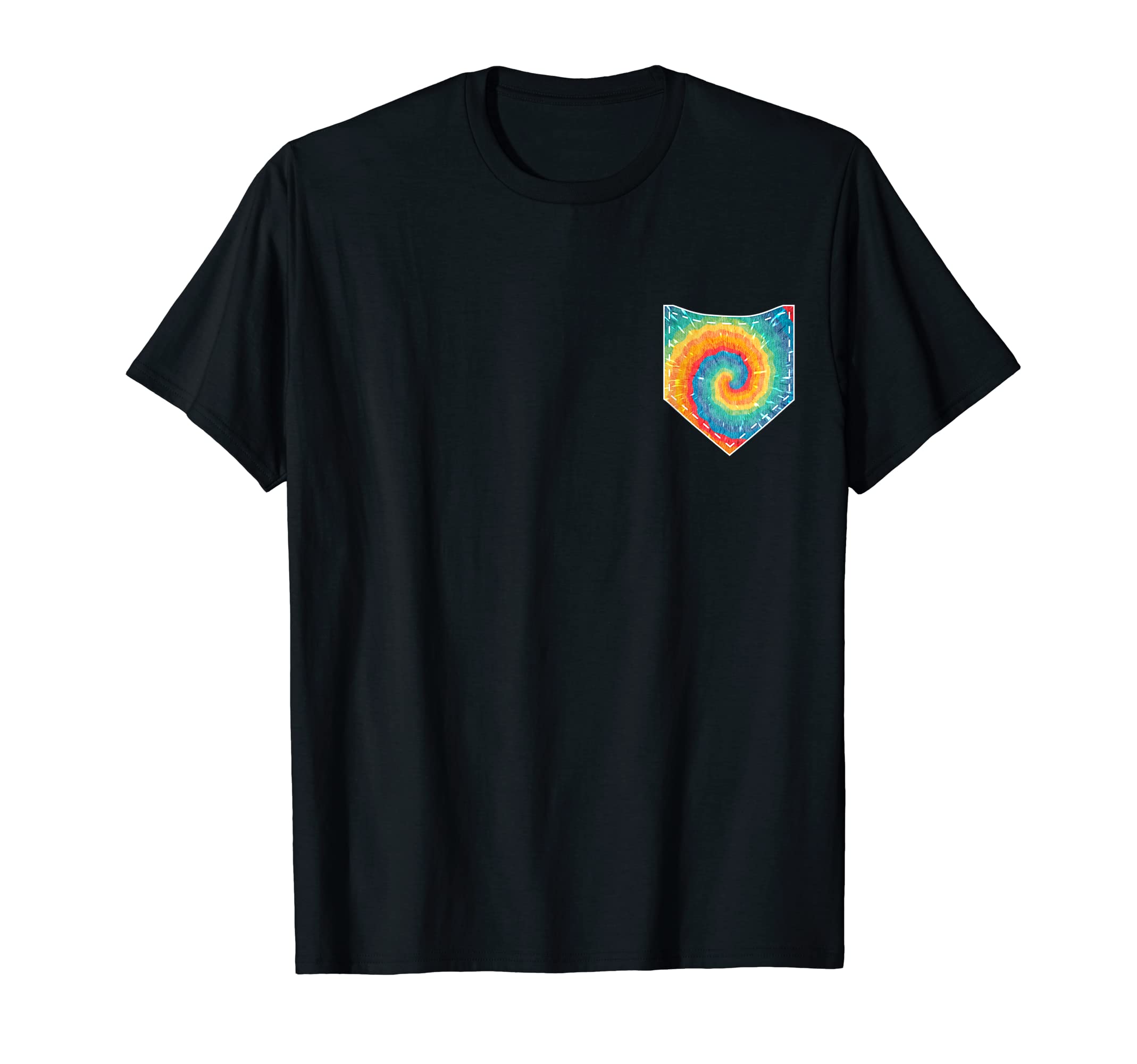 Rainbow Spiral Pocket Tie Dye T-Shirt - Aesthetic Graphic for Adults - T-Shirt, Sweatshirt, Hoodie