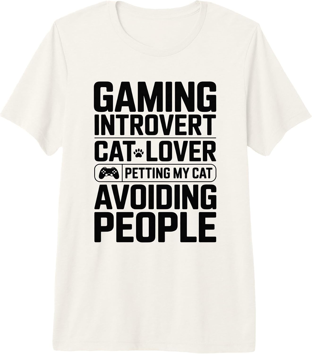 Retro Cat Gamer Introvert - Adult & Kids T-Shirts, Sweatshirts & Hoodies apparel design preview 1