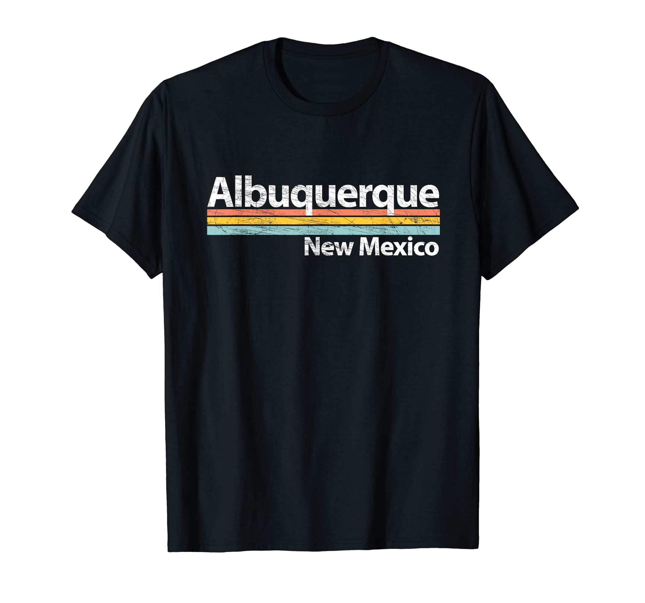 Albuquerque New Mexico Worn Stripes T-Shirt - Graphic Print for Adults - T-Shirt, Sweatshirt, Hoodie