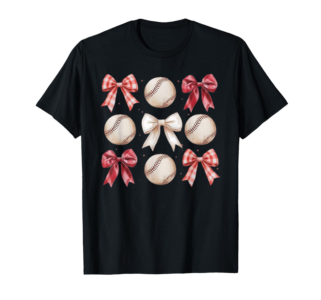 Baseball Coquette Bow Mom Sister T-Shirt - Novelty Apparel Unisex - T-Shirt, Sweatshirt, Hoodie